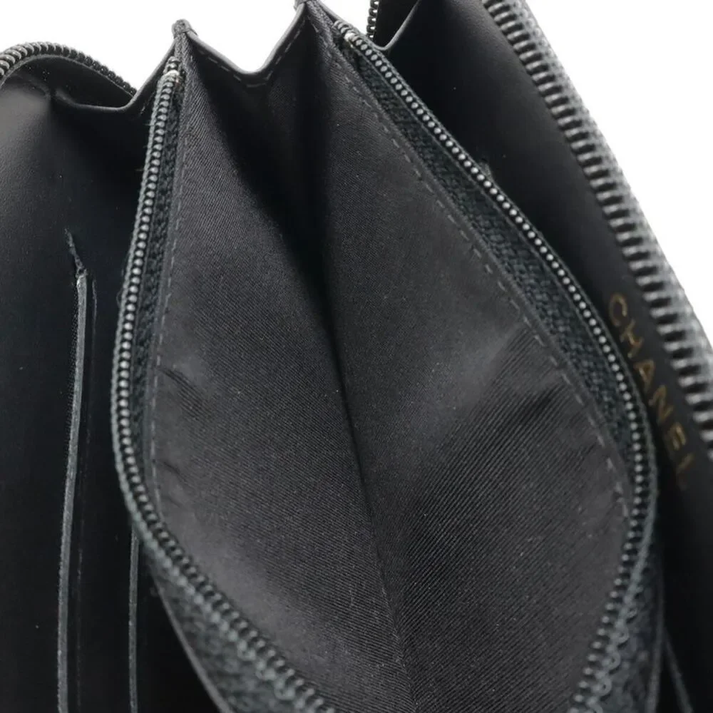Chanel Coco Mark Caviar Leather Zip Wallet